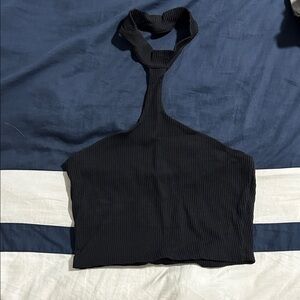 Zara Black Ribbed Top